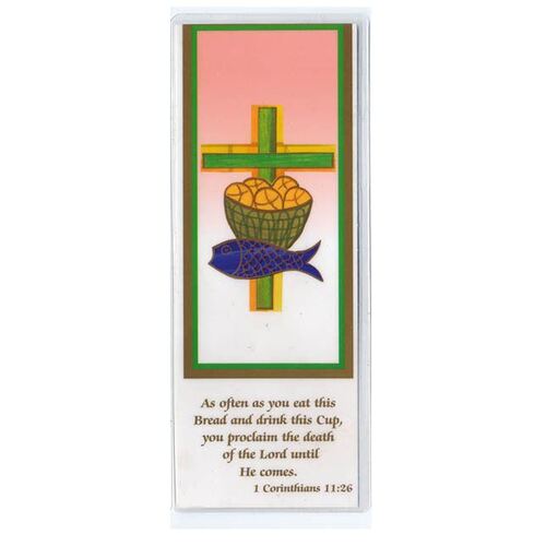 Laminated Communion Bookmark - Cross