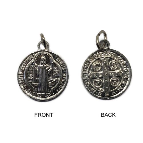 St Benedict Medal Aluminium Silver - 17mm