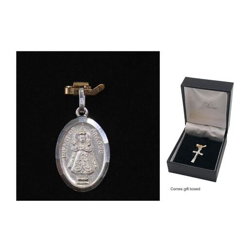 Sterling Silver Medal Infant of Prague - 2mm