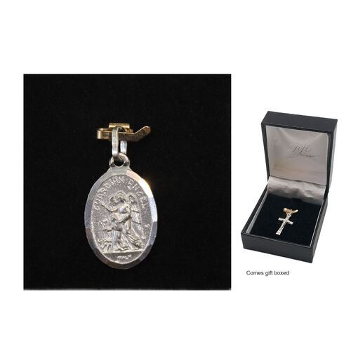 Sterling Silver Medal Guardian Angel - 22mm