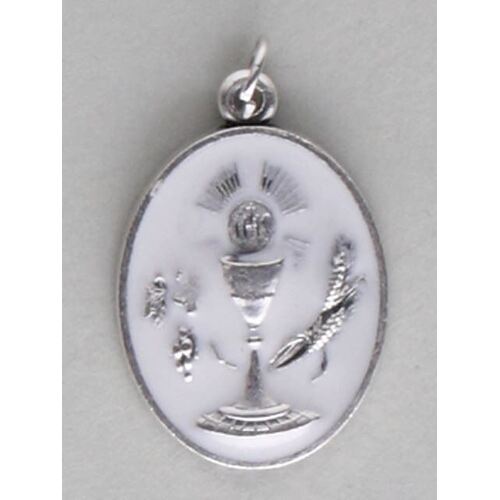 Communion Medal Oval Enamel Silver