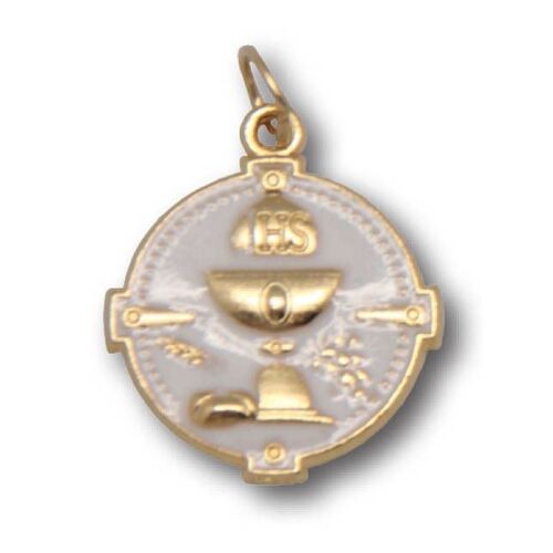 Communion Medal - Enamel Gold