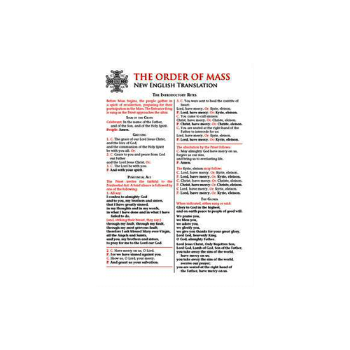 Order Of Mass Cards (New English Translation) Laminated Leaflet