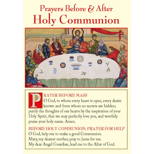 Prayers Before and After Holy Communion - Wallet Card