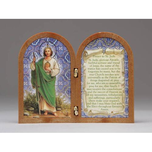 Plaque Plastic Folding Gold Foil St Jude- (90x120mm)