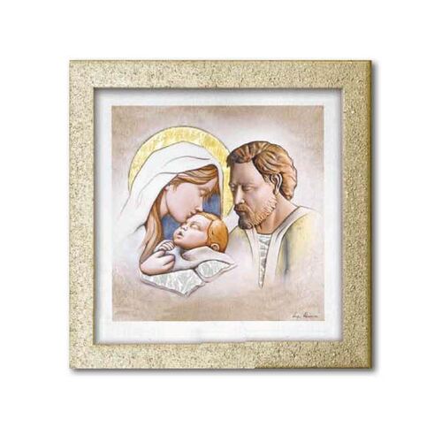 Wall Plaque Holy Family Gold Border