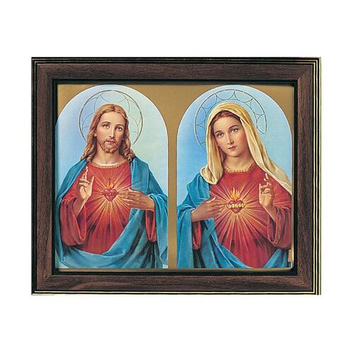 Wood Frame - Sacred Heart Jesus/Sacred Heart Mary