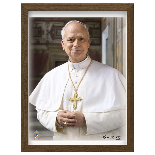 Wood Frame - Pope Leo XIV