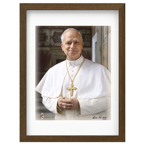 Wood Frame - Pope Leo XIV