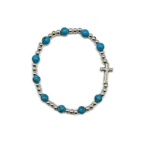 Rosary Bracelet Turquoise  in Tulle Bag - 5mm Beads