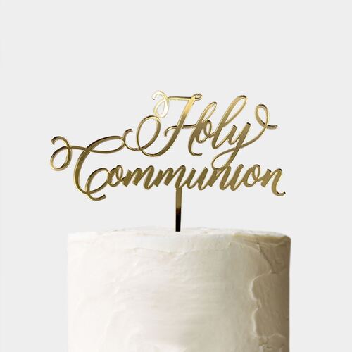 Cake Topper - Holy Communion [Finish: Gold Mirror]