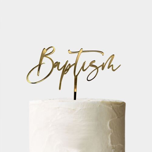 Cake Topper - Baptism [Finish: Gold Mirror]