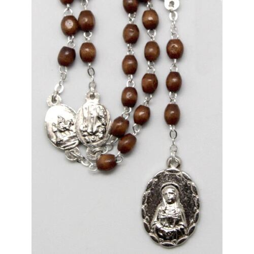 Rosary Wood Brown Seven Dolor - 6mm Beads