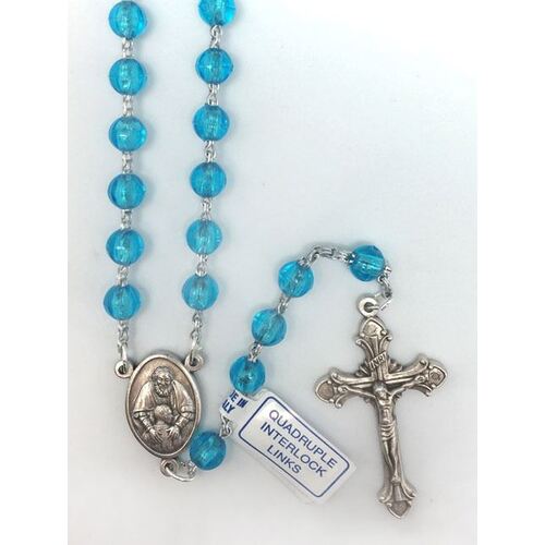 Rosary Plastic Annunciation Blue - 7mm Beads