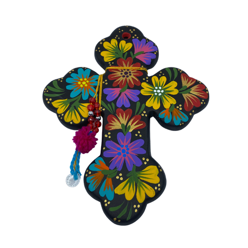 Talavera Black Wall Cross - Small