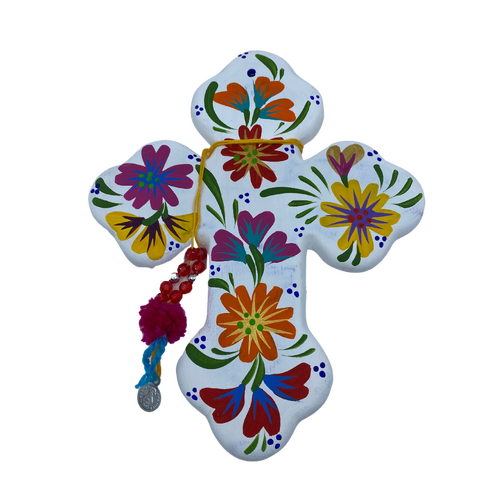 Talavera White Wall Cross - Small