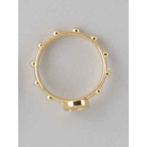 Rosary Ring Metal with Cross Gold Small 17mm