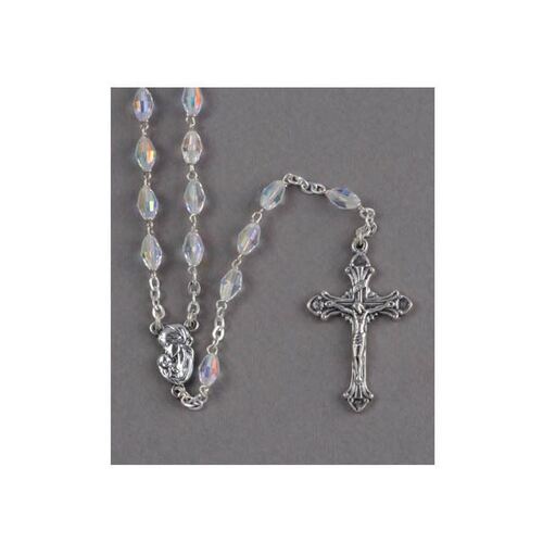 Rosary Sterling Silver Swarovski Crystal - 5mm Beads