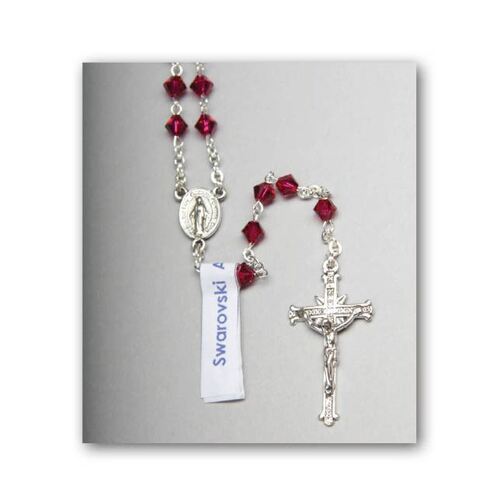 Rosary  Swarovski Crystal Red - 5mm beads
