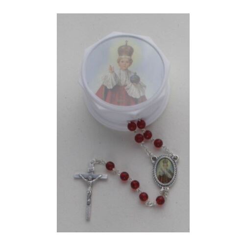 Rosary Glass Boxed Infant of Prague - 7mm Beads