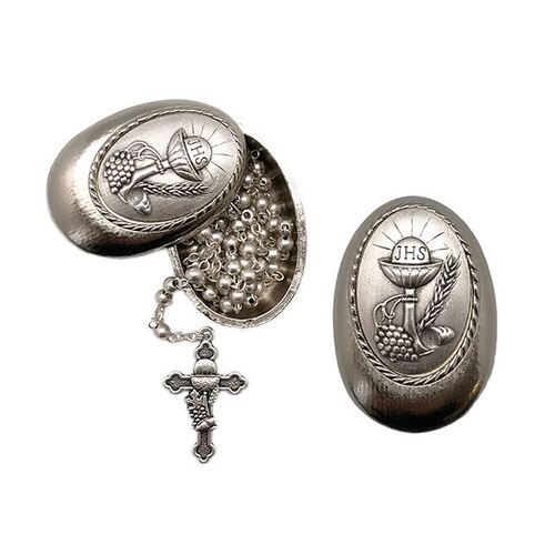 Communion Rosary Metal with Box