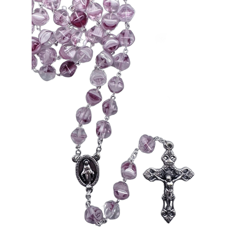Glass Rosary Pyramid Beads [Colour: Blue]