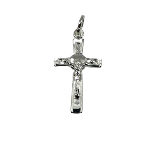 Sterling Silver Crucifix Tapered Flat 26mm