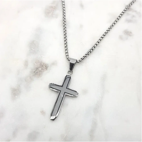 Stainless Steel Silver Cross Pendant