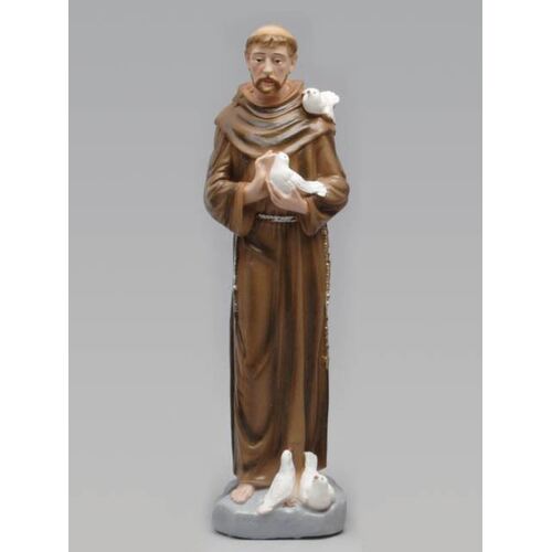 Statue Plaster Saint Francis Assisi (30cm)