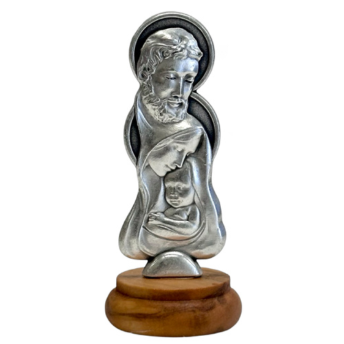 Mini-Statuette w/Wood Base - Holy Family