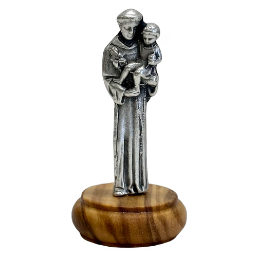 Mini-Statuette w/Wood Base - St Anthony