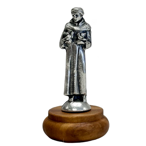 Mini-Statuette w/Wood Base - St Francis