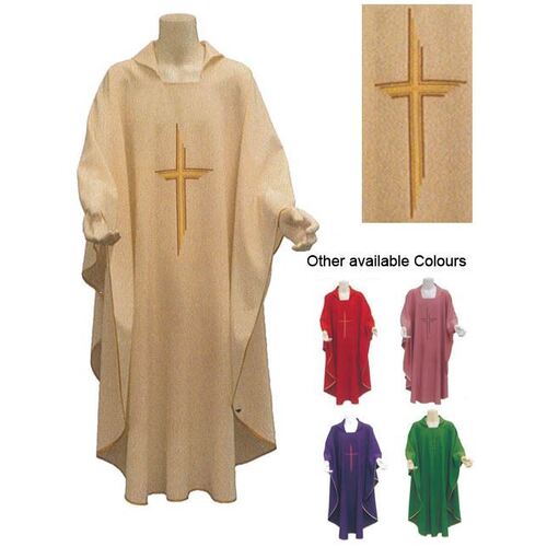 Chasuble & Stole - Cross White