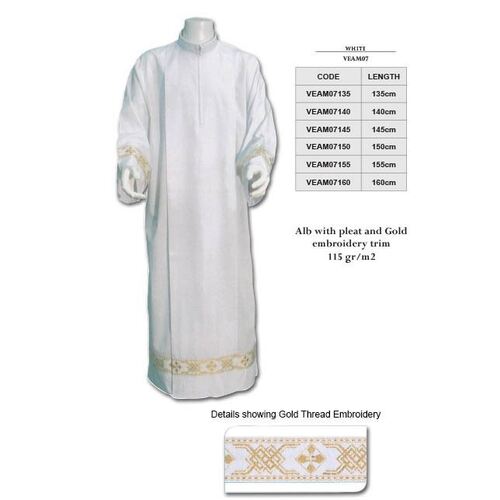 Alb with Embroided Pattern - Polyester