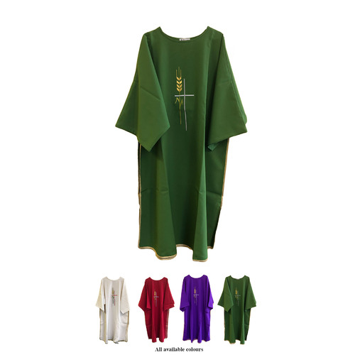 Dalmatic & Stole Cross/Wheat - Green