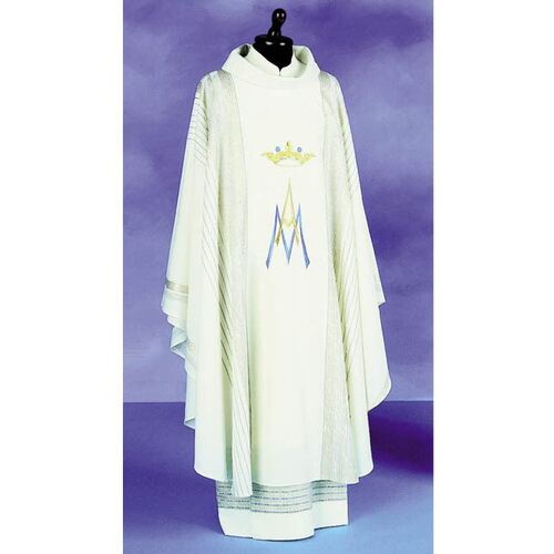Chasuble White Wool Ave Maria